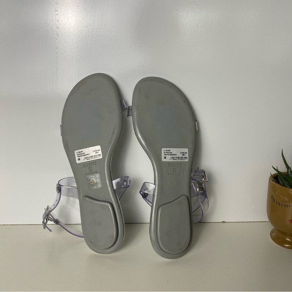 Transparent Silver Sandals Size 8B Schutz - Picture 2 of 6